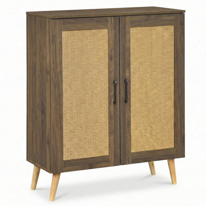 5-Tier Rattan Shoe Cabinewith 3 Removable Shelves