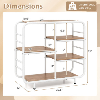 5 Tier Storage Organizer Open Book Shelf
