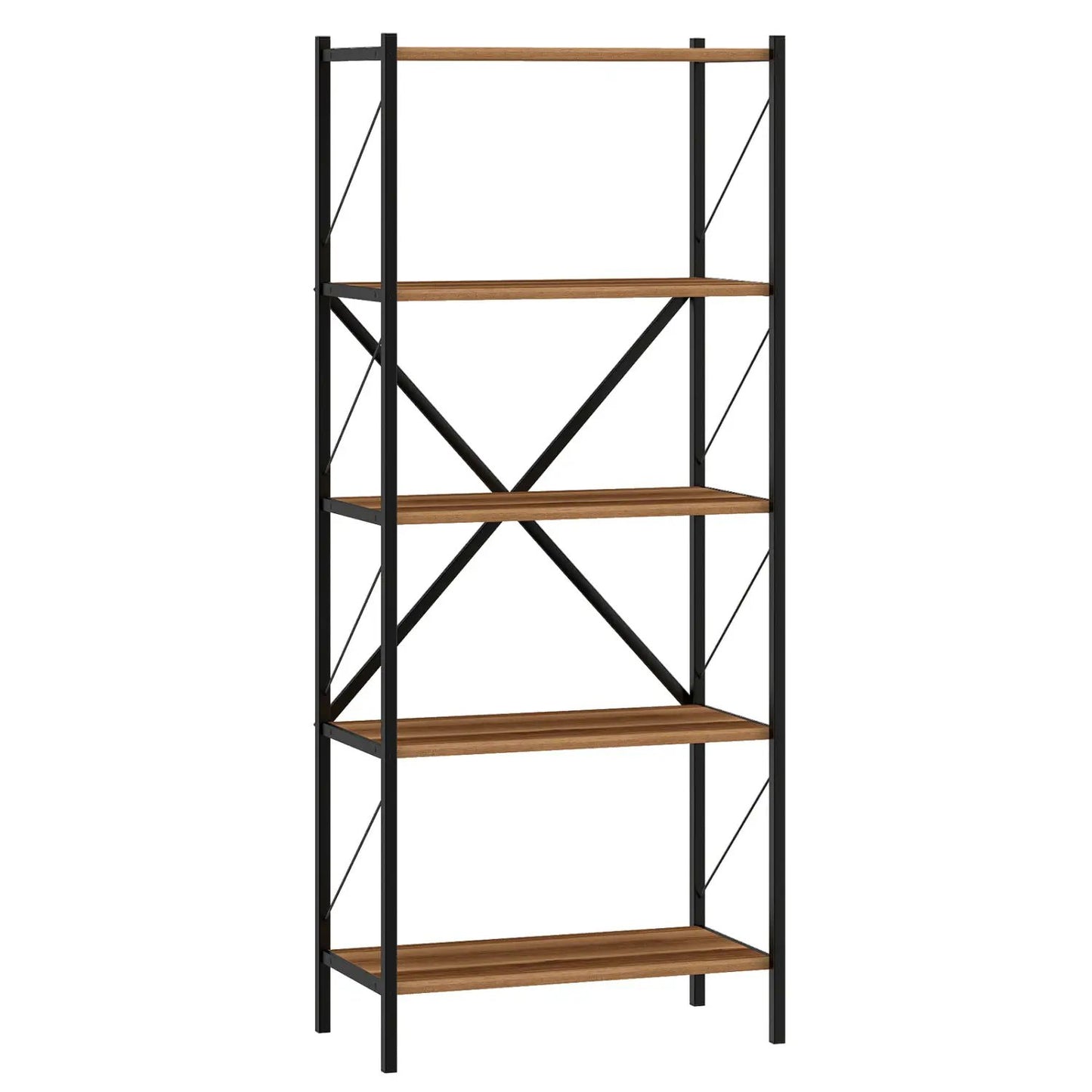 5 Tier Bookshelf With Heavy Duty Metal Frame
