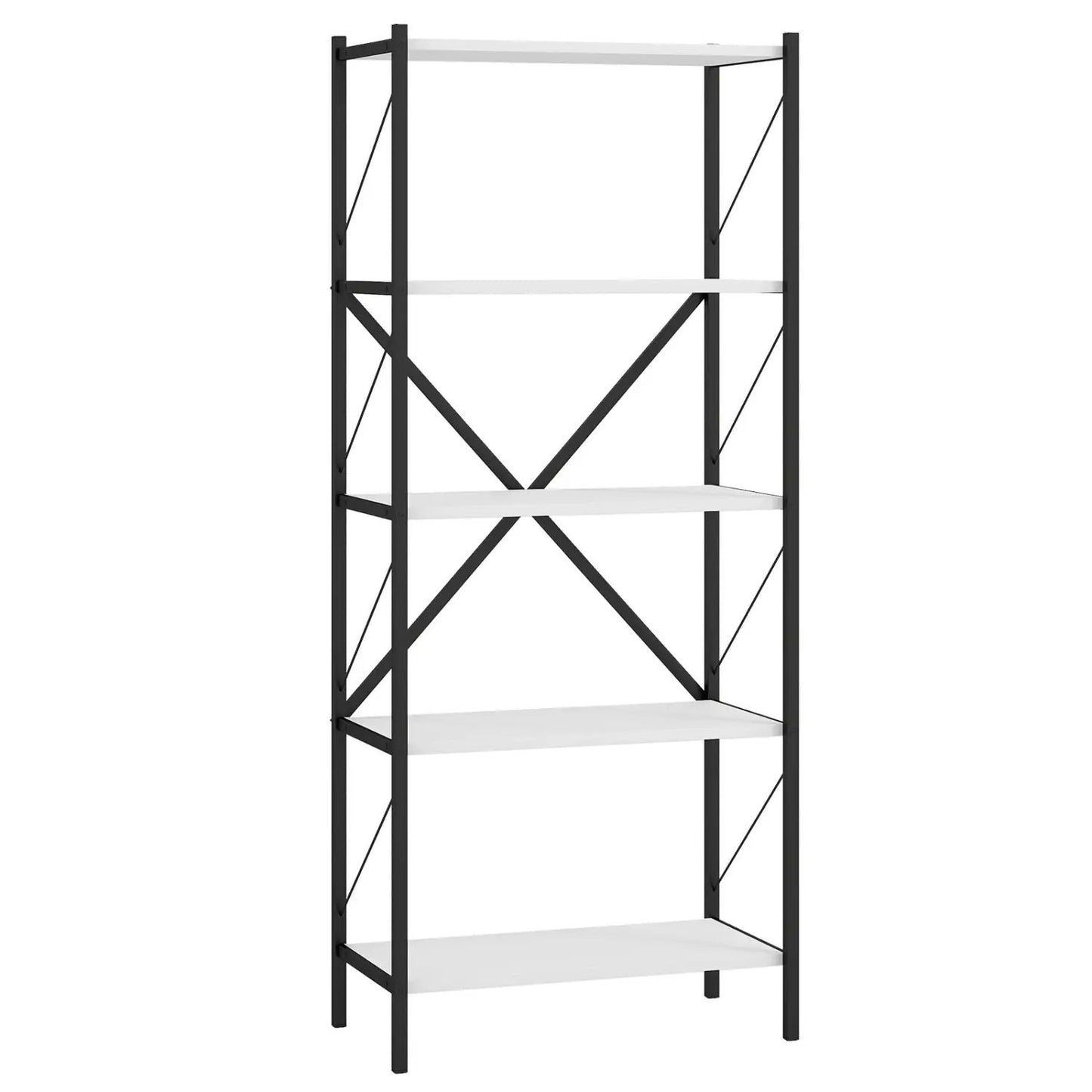 5 Tier Bookshelf With Heavy Duty Metal Frame