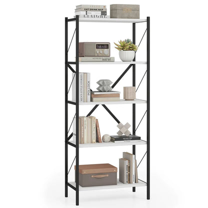 5 Tier Bookshelf With Heavy Duty Metal Frame