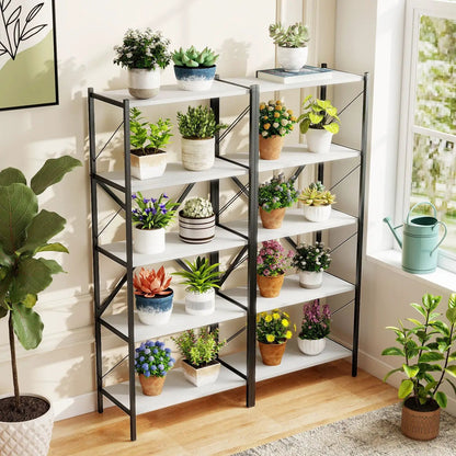 5 Tier Bookshelf With Heavy Duty Metal Frame
