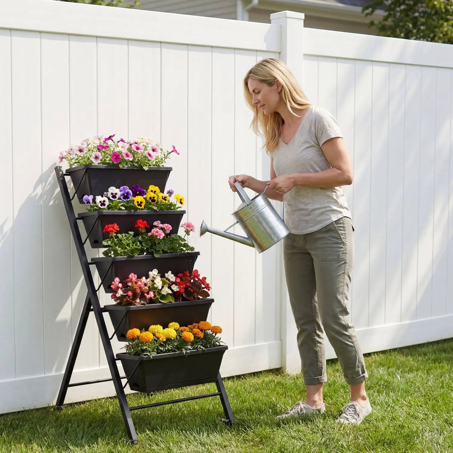 Five Tier Vertical Raised Garden Bed With Wheels