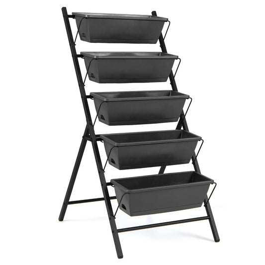 5 Tier Vertical Garden Bed with Drains and Trays