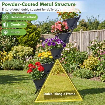5 Tier Vertical Garden Bed with Drains and Trays