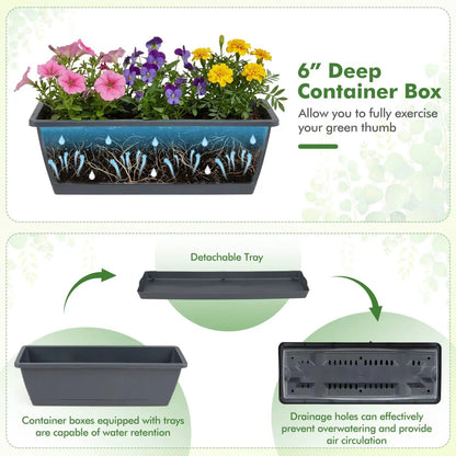 5 Tier Vertical Garden Bed with Drains and Trays