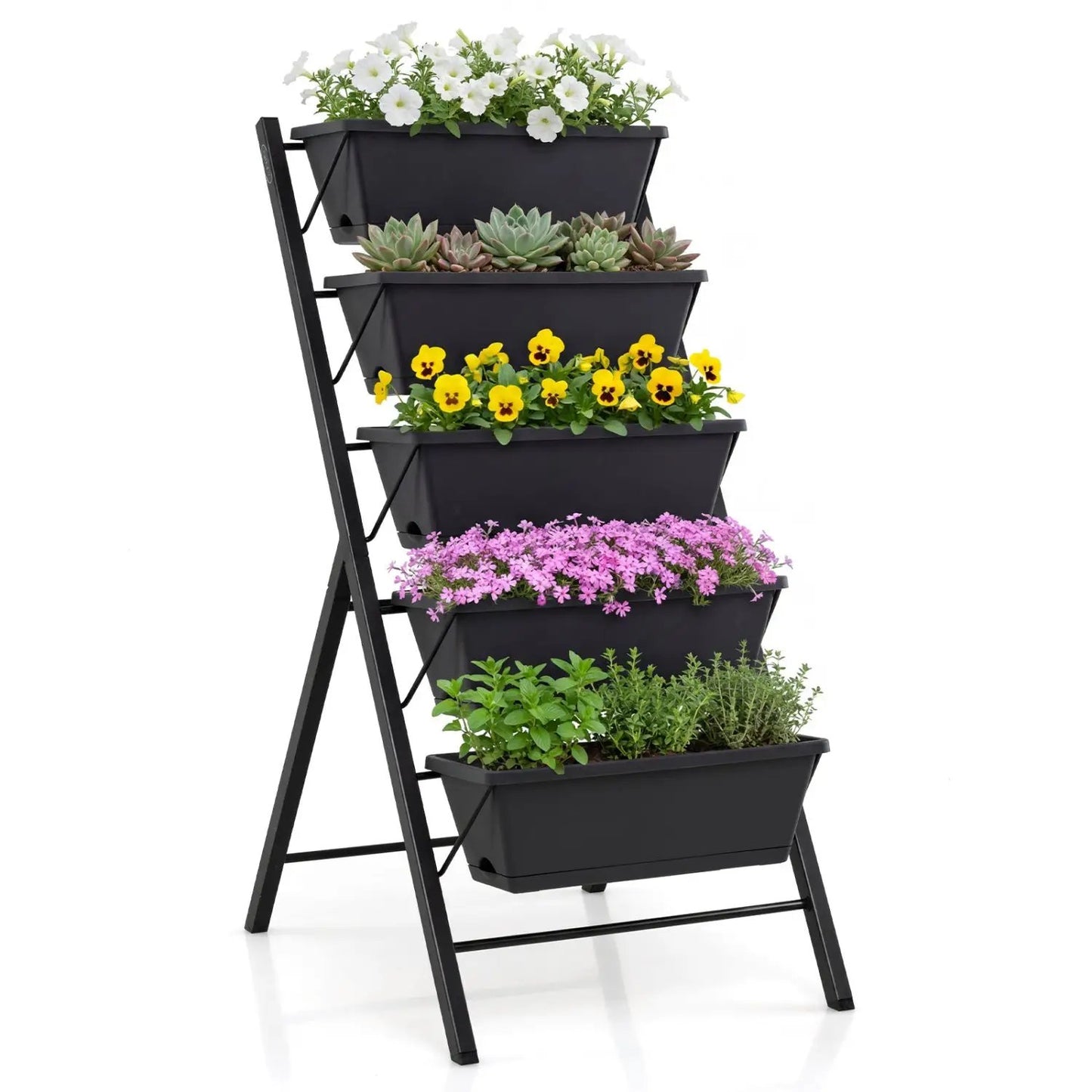 5-Tier Vertical Garden Bed with Drainage Holes