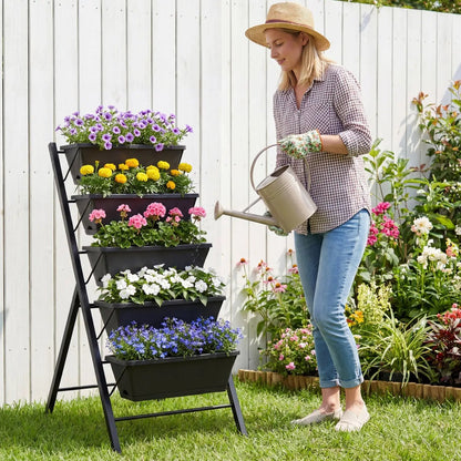 5-Tier Vertical Garden Bed with Drainage Holes