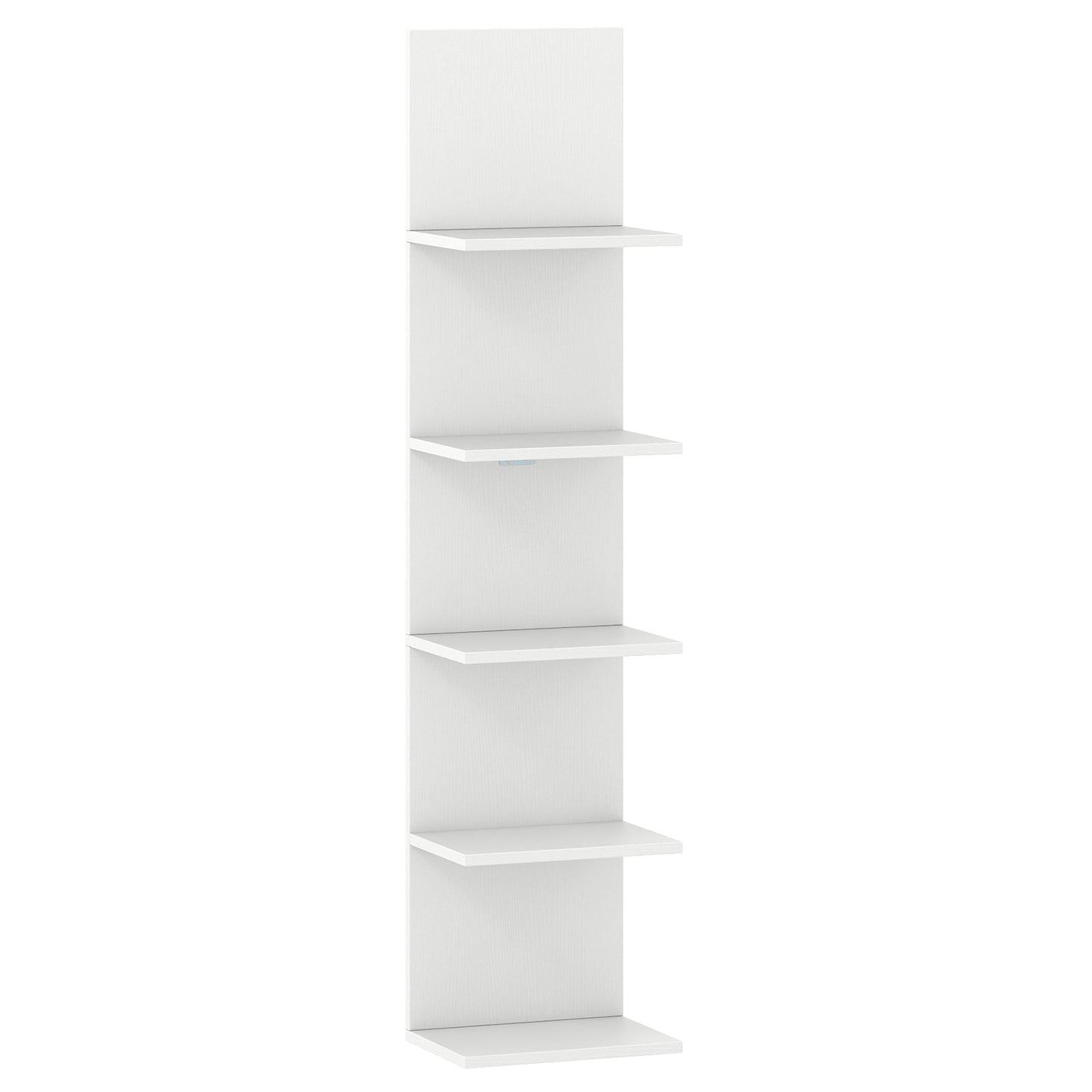 5-Tier Wall Mounted Shelf Unit with Wood Grain