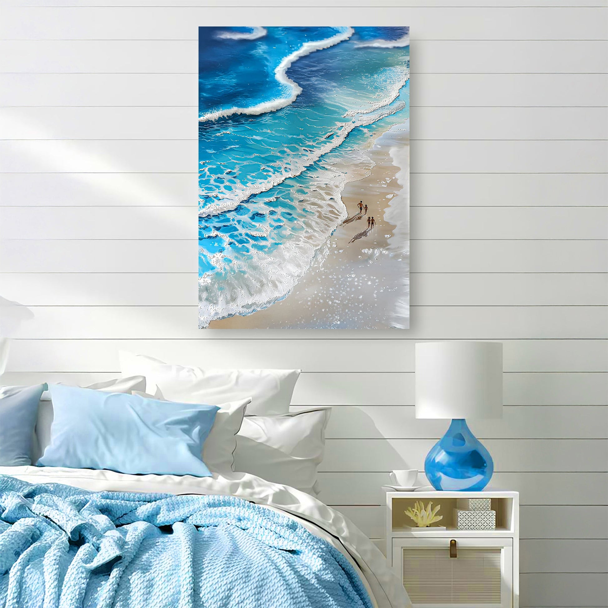 Beachfront Painting Coastal Wall Art III canvas by Tailored Canvases in blue ocean tones on Tampa Home & Garden Store