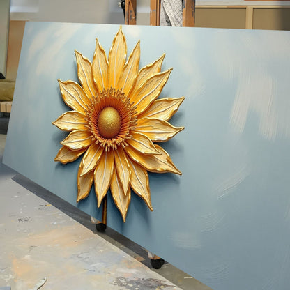 Golden Dandelion Minimalist Abstract Wall Art II canvas sculpture by Tailored Canvases on Tampa Home & Garden Store