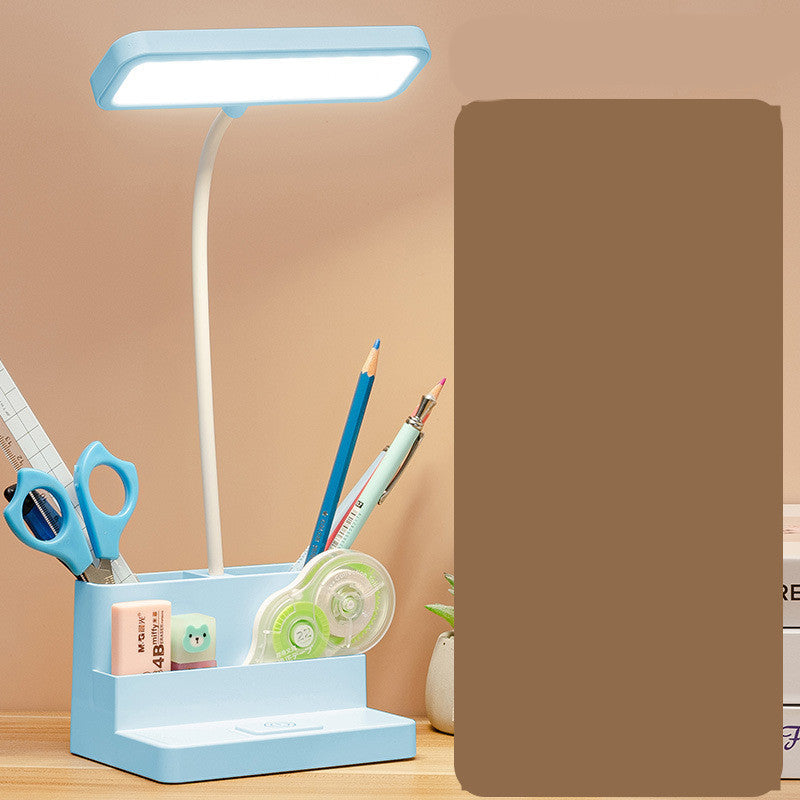 Blue LED desk lamp with pen storage, eye protection, stepless dimming on Tampa Home & Garden Store