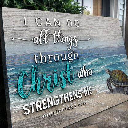 Canvas Faith Sign IV by Tailored Canvases with rustic wood backdrop and Christ text on Tampa Home & Garden Store
