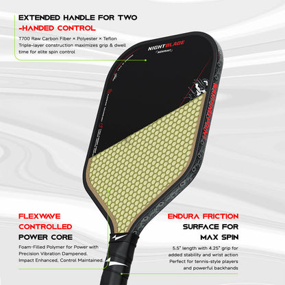 Nightblade pickleball paddle 16mm by Warping Point with black face and honeycomb core on Tampa Home & Garden Store