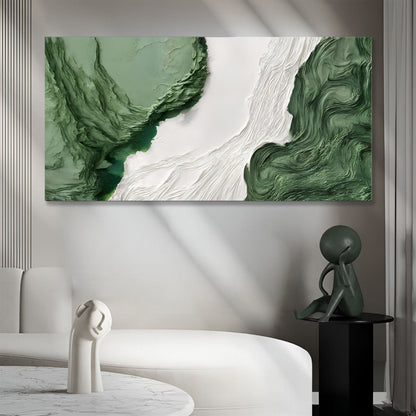 Green Rivers Abstract Wall Art V canvas by Tailored Canvases with green and white swirls on Tampa Home & Garden Store