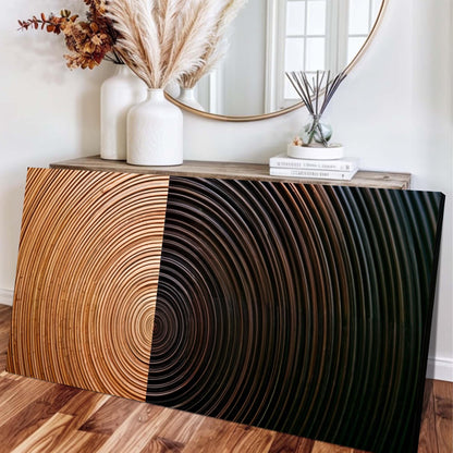 Modern Abstract Minimalist Wall Art XI canvas with copper and black rings Tailored Canvases on Tampa Home & Garden Store