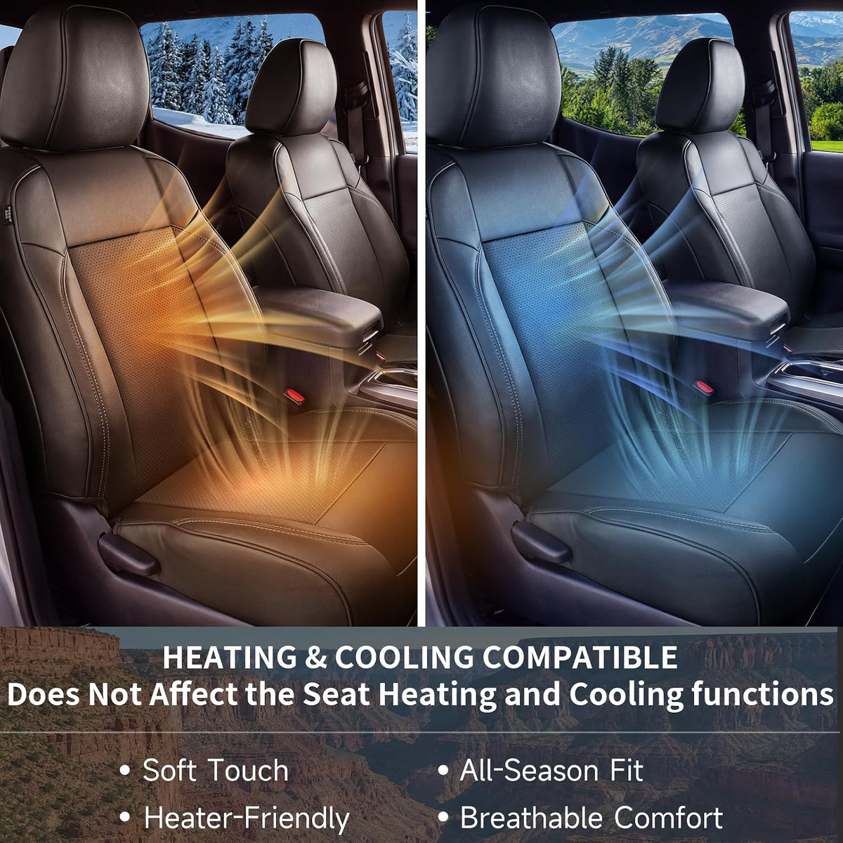 Umbrauto Nappa leather seat covers for Toyota Tacoma front seats pair with heat and cool air on Tampa Home & Garden Store