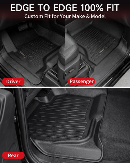 Umbrauto all-weather floor mats for Chevy Silverado/GMC Sierra Cab front & rear black TPE on Tampa Home & Garden Store