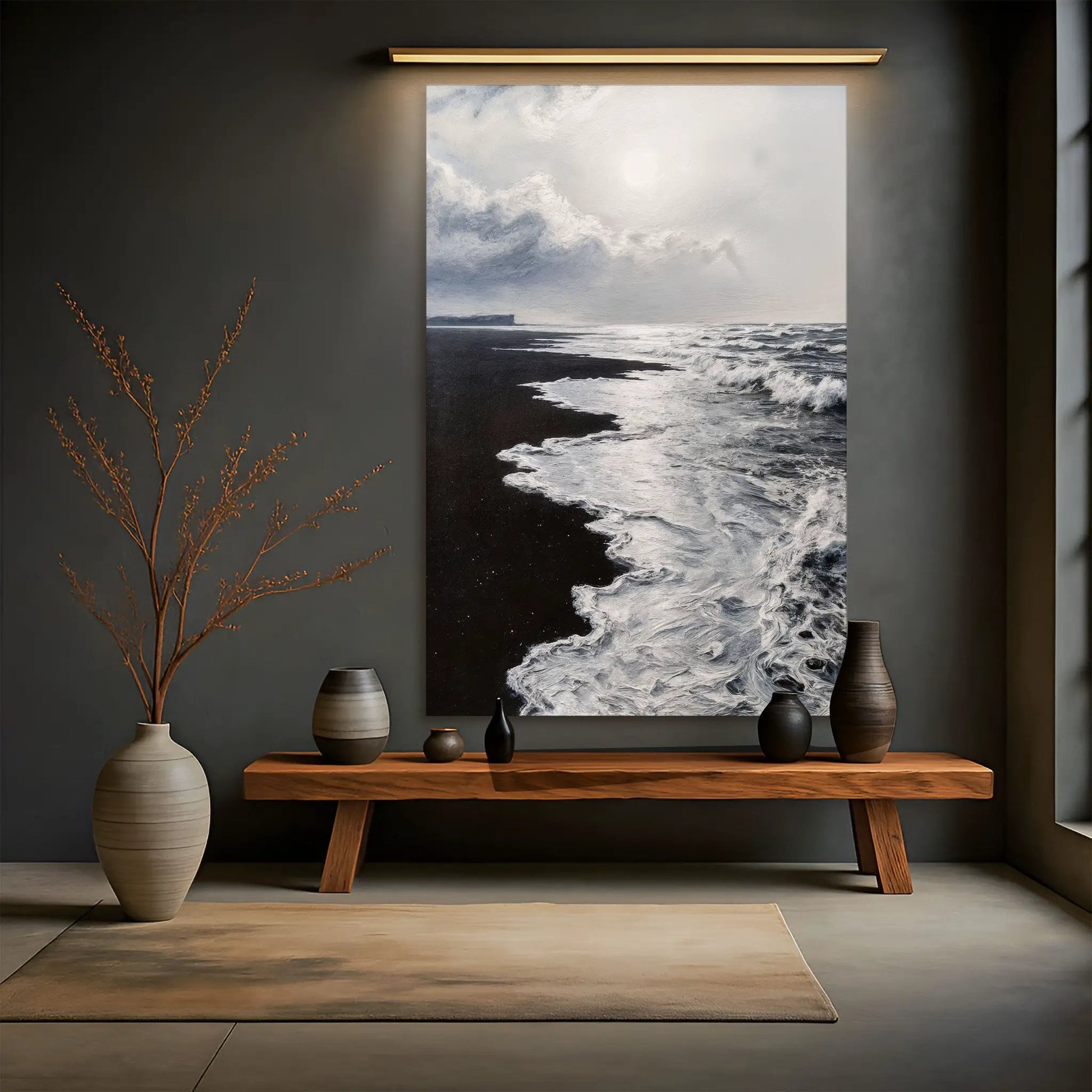 Black & White Waves Abstract Wall Art canvas by Tailored Canvases, crafting canvas on Tampa Home & Garden Store