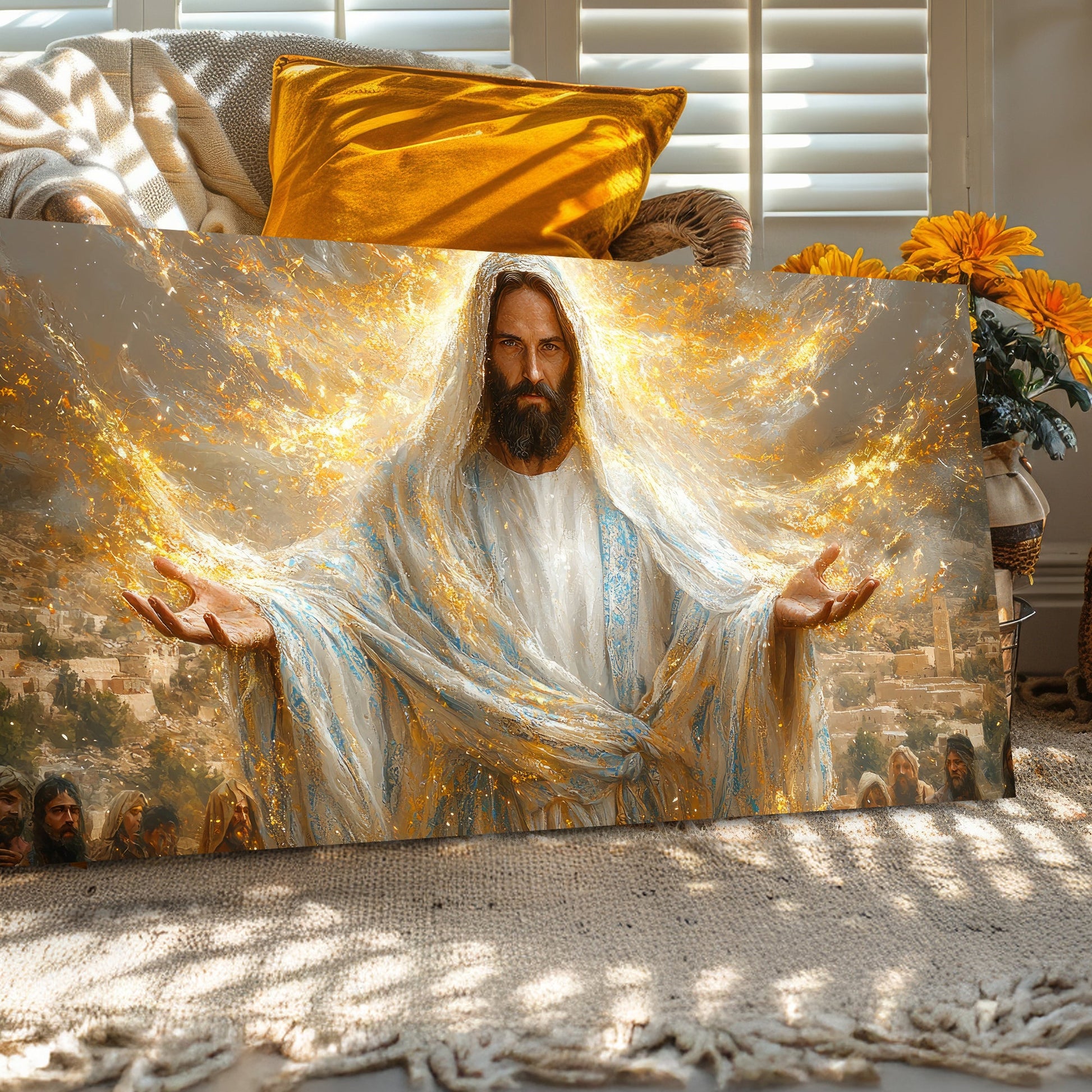 Creator Faith Wall Art canvas by Tailored Canvases with gold accents and radiant finish on Tampa Home & Garden Store