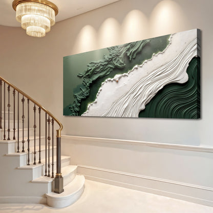 Canvas Green Rivers Abstract Wall Art VI by Tailored Canvases, green white textured abstract on Tampa Home & Garden Store