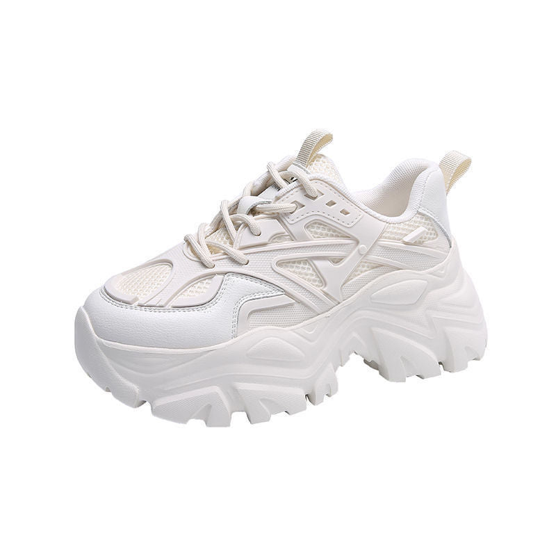 Stevvex chunky platform sneakers white with breathable mesh panels and thick outsole on Tampa Home & Garden Store