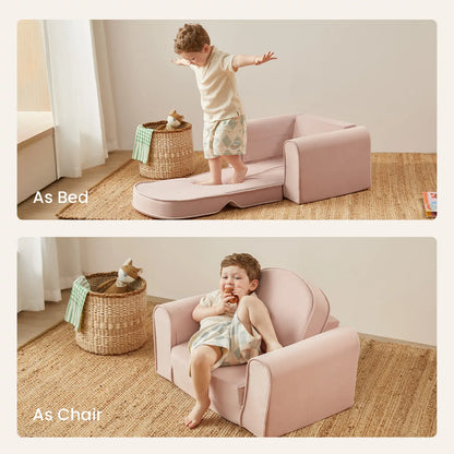 Tiny Land INC GentleSnug Kid Chair play sofa in pastel pink soft fabric on Tampa Home & Garden Store