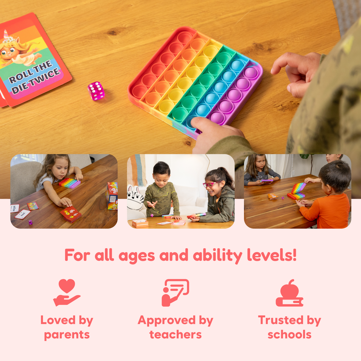Sight Words + Extra Rainbow Mats rainbow pop-it sensory mat educational toy on Tampa Home & Garden Store