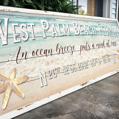 Beach House Coastal Sign canvas with distressed lettering on weathered wood Tailored Canvases on Tampa Home & Garden Store