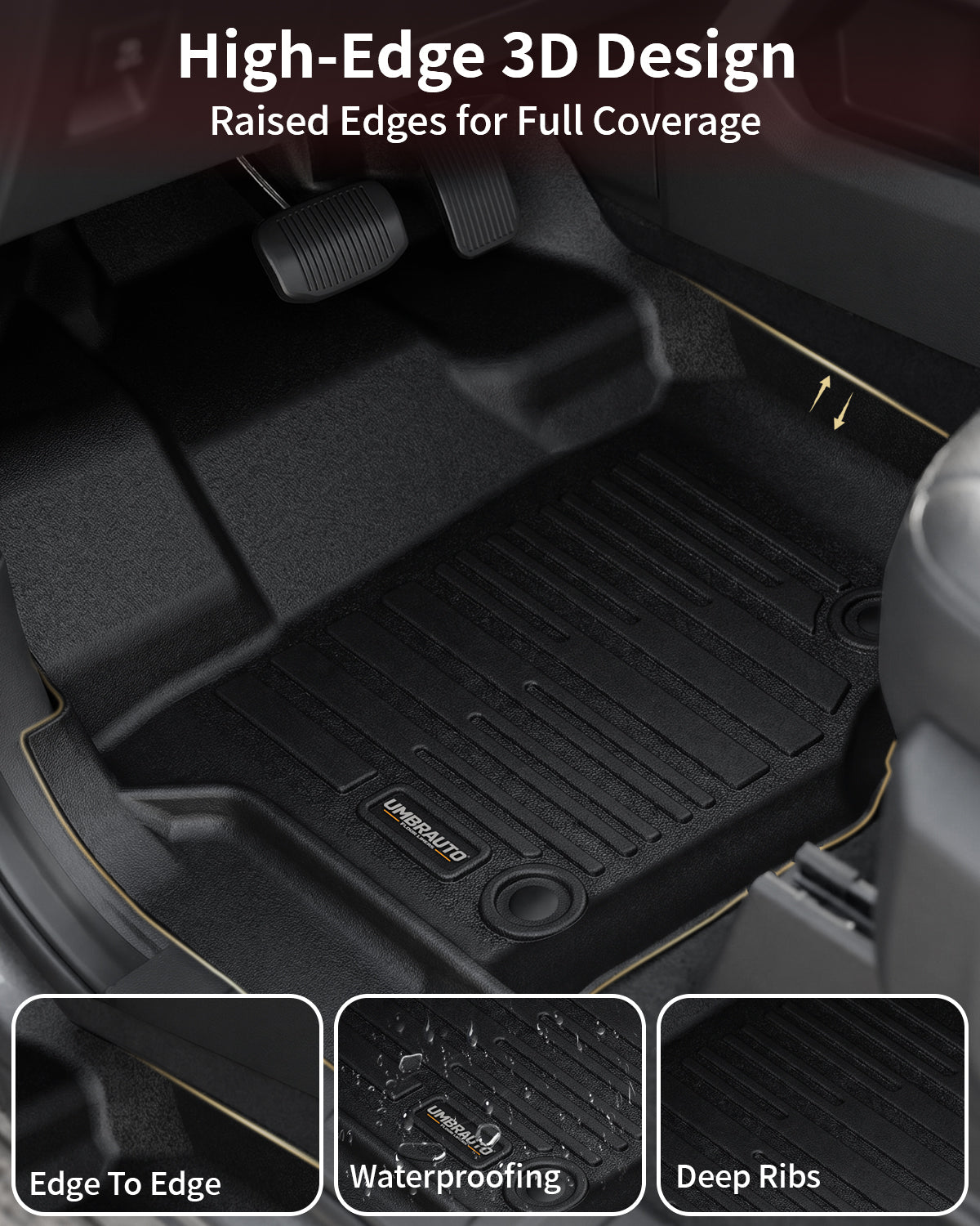 Umbrauto all-weather truck floor mat for Ford F-150 SuperCrew, custom-fit TPE, full-coverage on Tampa Home & Garden Store