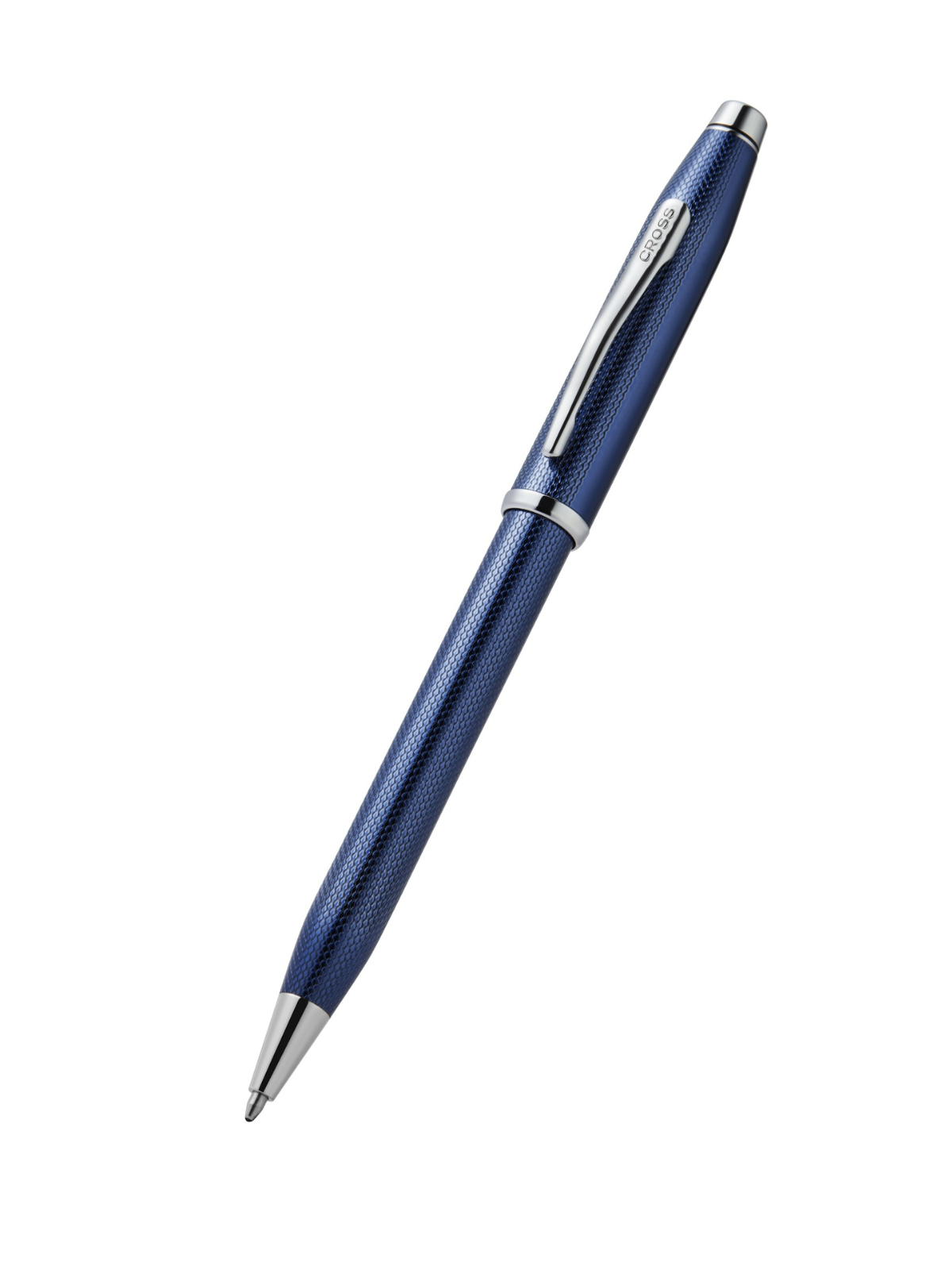 Cross Century II ballpoint pen cobalt blue translucent with engraved diamond pattern on Tampa Home & Garden Store