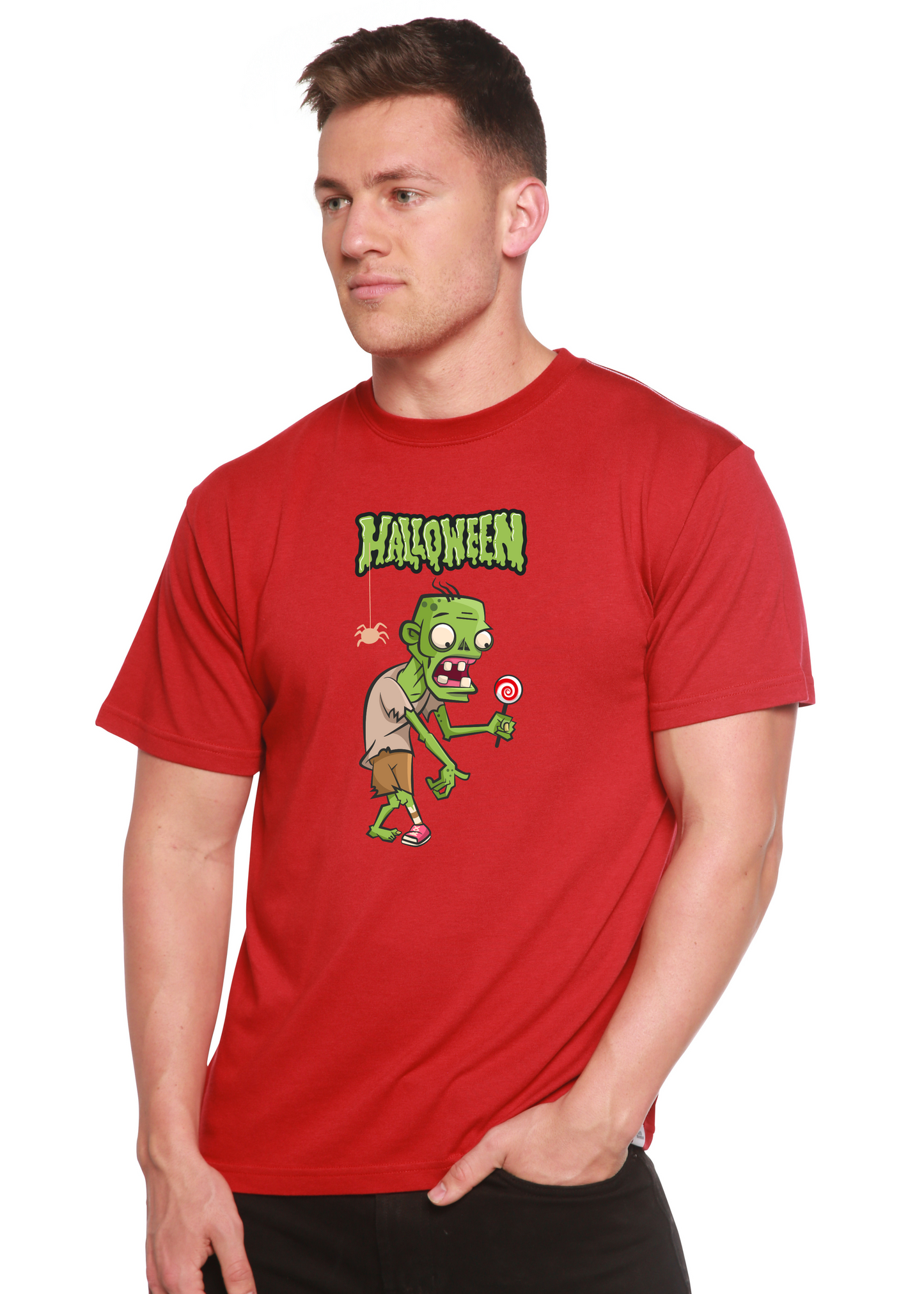 Halloween Green Monster bamboo viscose organic cotton short sleeve graphic T-shirt by Spun Bamboo on Tampa Home & Garden Store
