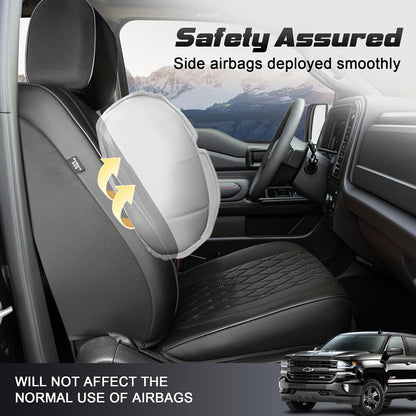 Umbrauto black Nappa leather seat cover for Silverado/Sierra laser-fit airbag compatible on Tampa Home & Garden Store
