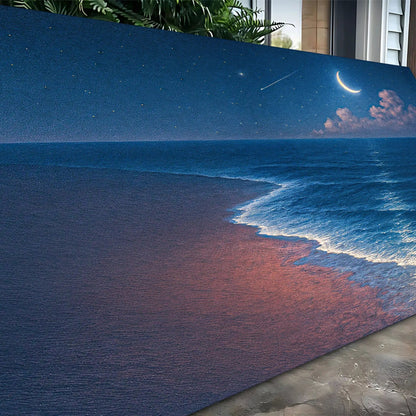 Beach Shoreline Art V canvas by Tailored Canvases night sea with crescent moon and stars on Tampa Home & Garden Store