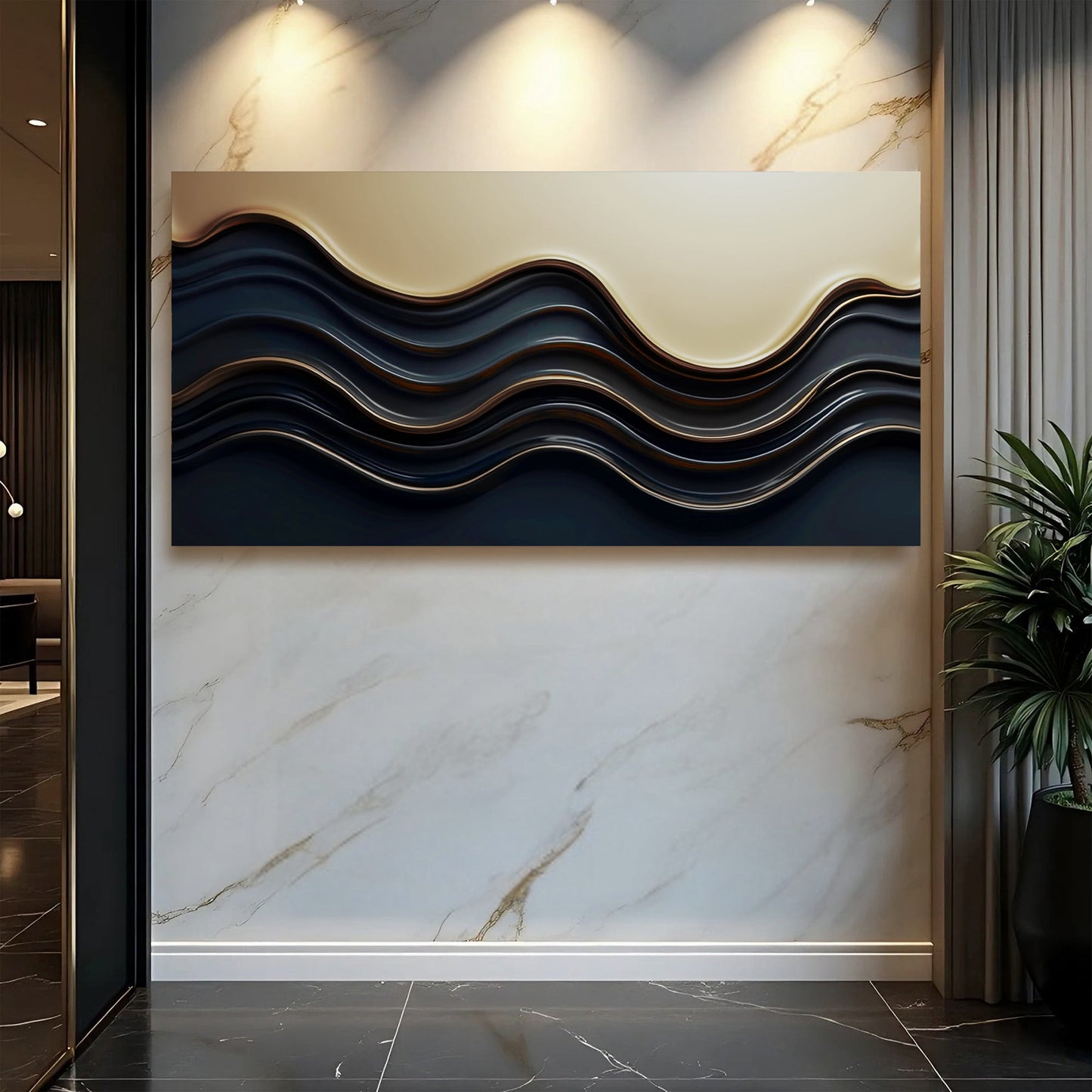 Black And Gold Abstract Wall Art Canvas