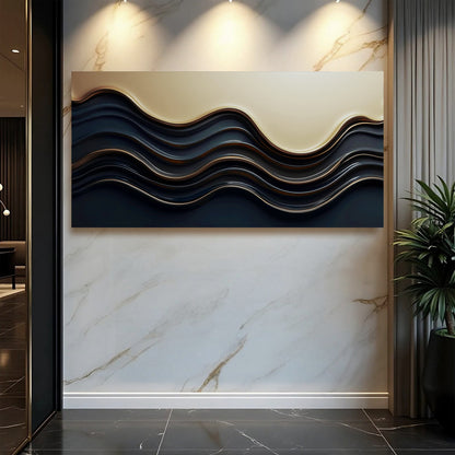 Black And Gold Abstract Wall Art Canvas