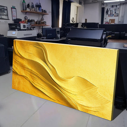 Gold Minimalist Wall Art canvas with metallic waves Tailored Canvases crafting canvas on Tampa Home & Garden Store