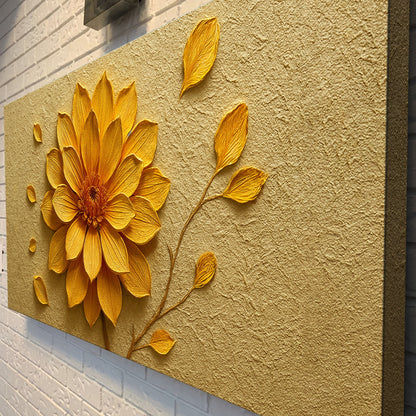 Golden Dandelion Wall Art IV crafting canvas Tailored Canvases with golden petals on beige on Tampa Home & Garden Store