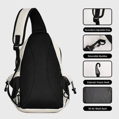 Pickleball Sling Bag - Grey by Warping Point, 3D Air-Mesh Back on Tampa Home & Garden Store