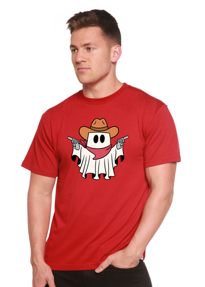 Cowboy Ghost graphic tee, red short sleeve, bamboo viscose/organic cotton, Spun Bamboo on Tampa Home & Garden Store