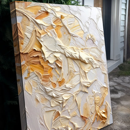 Minimalist Wave Abstract Wall Art canvas with beige and tan textures Tailored Canvases on Tampa Home & Garden Store