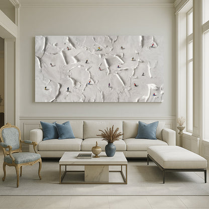 Mountain Minimalist Wall Art V canvas by Tailored Canvases, white textured snow landscape on Tampa Home & Garden Store