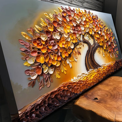 Golden Autumn Wall Art canvas by Tailored Canvases with a vibrant tree of colorful leaves on Tampa Home & Garden Store