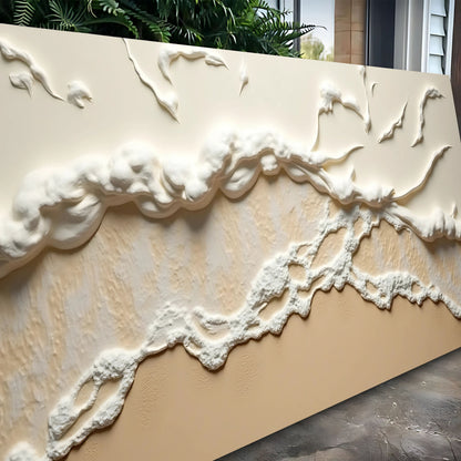 Beige Abstract Ocean Waves Canvas wall art by Tailored Canvases, crafting canvas on Tampa Home & Garden Store