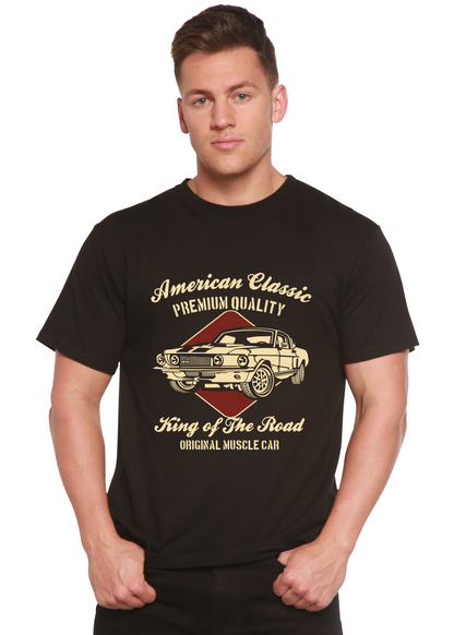 American Classic men's graphic T-shirt in black with car print, bamboo viscose/organic cotton on Tampa Home & Garden Store