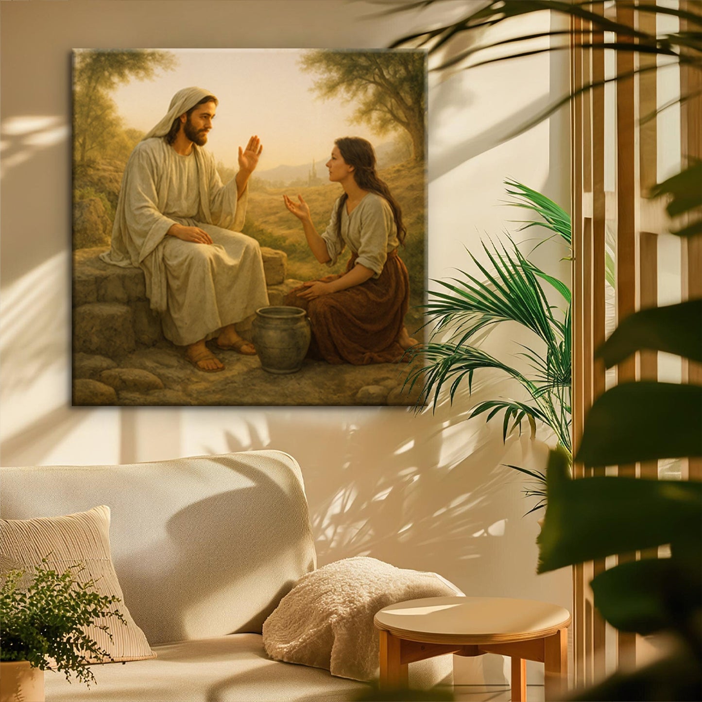 Canvas Samaritan at the Well II by Tailored Canvases; scene of Jesus and woman at a well on Tampa Home & Garden Store