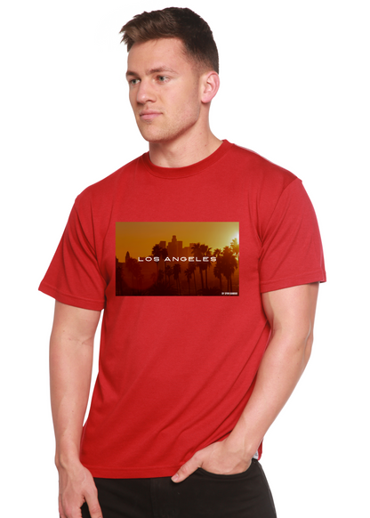 Los Angeles short sleeve tee red, bamboo viscose/organic cotton blend by Spun Bamboo on Tampa Home & Garden Store