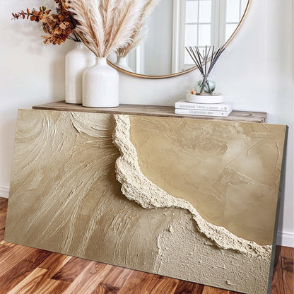 Minimalist Wall Art VII canvas by Tailored Canvases with beige textured ridge design on Tampa Home & Garden Store