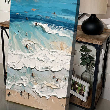 Beach Days Wall Art XVIII canvas by Tailored Canvases, turquoise ocean with white foam on Tampa Home & Garden Store