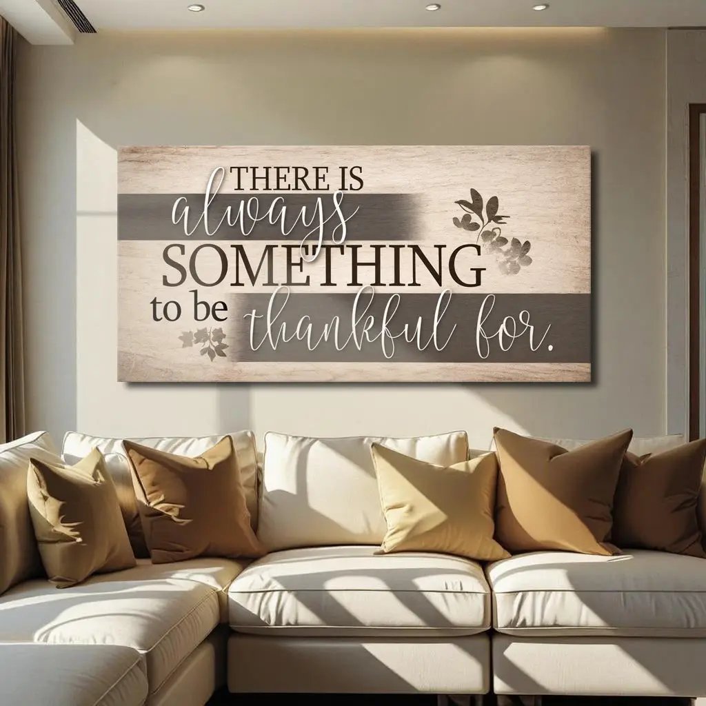 Something To Be Thankful Faith Wall Sign canvas by Tailored Canvases on wood plank design on Tampa Home & Garden Store
